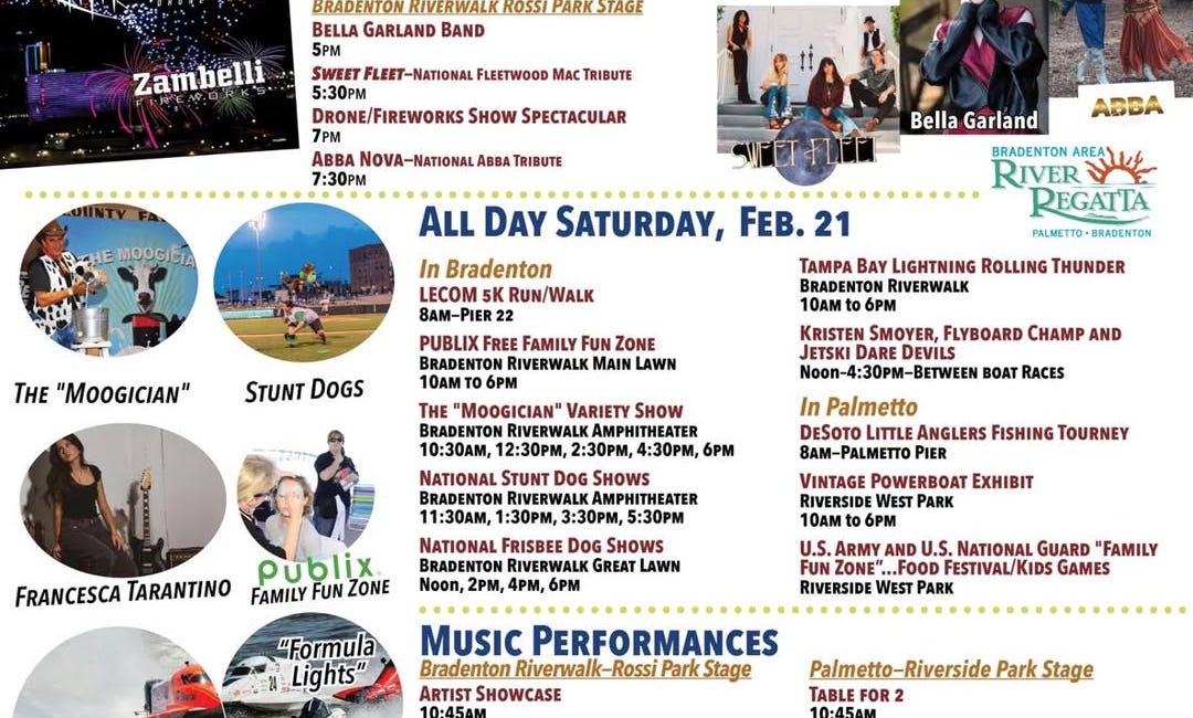 Bradenton Area River Regatta Returns with Full Weekend of Racing, Entertainment and Downtown Road Closures