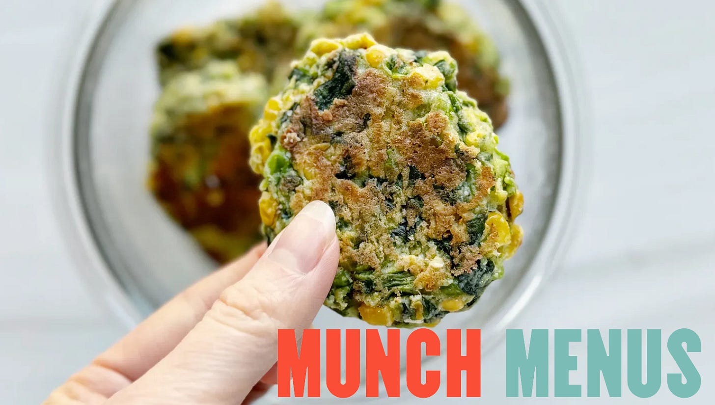 veggie pancake with logo for Munch Menus