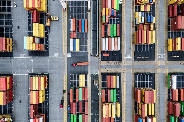 An image made with a drone shows shipping containers at the Seagirt Marine Terminal. The ILA strike shuts down 36 ports up and down the East and Gulf Coast, and cause the biggest supply chain disruption since the Covid pandemic An image made with a drone shows shipping containers at the Seagirt Marine Terminal. The ILA strike shuts down 36 ports up and down the East and Gulf Coast, and cause the biggest supply chain disruption since the Covid pandemic