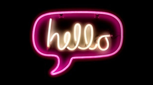pink and yellow hello neon light