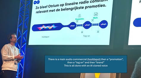Pictures I made from the presentation from Otrium and Talpa on Audio advertising