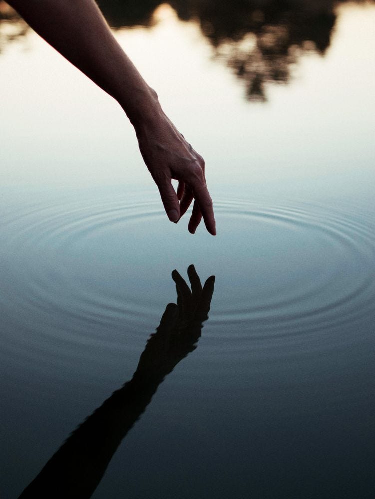 Person touching body of water with reflection - Free Photo (0vWBG5) - Noun  Project