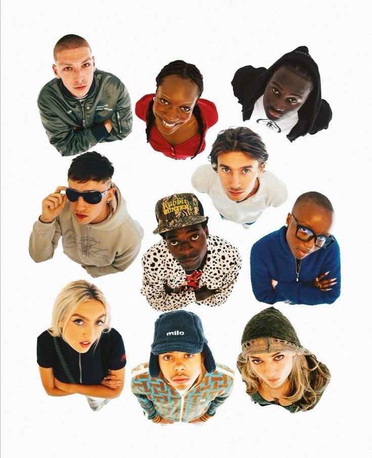 This may contain: a group of people with different hats and glasses on their heads, all looking at the camera This may contain: a group of people with different hats and glasses on their heads, all looking at the camera