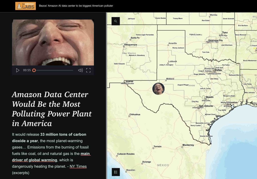 Bezos' Amazon AI Plant Could Be Top U.S. Polluter: Mapping the pollution zone