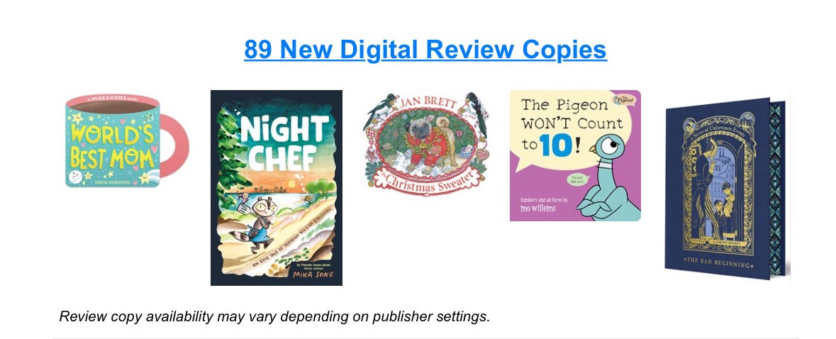 A screenshot from the edelweiss website showing NIGHT CHEF and other covers available for viewing.