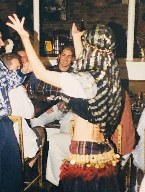 The author in a variety of belly dance costumes from her restaurant days.