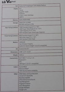 LG V40 specs