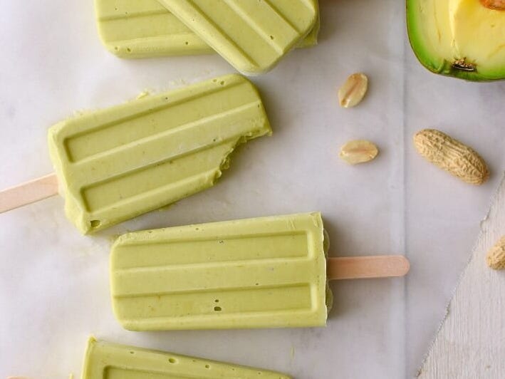 helado de aguacate y mani