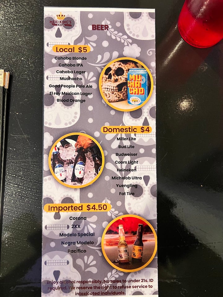 Cocktail menus