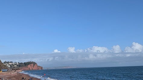 The view from my writing room and the Devonshire coast