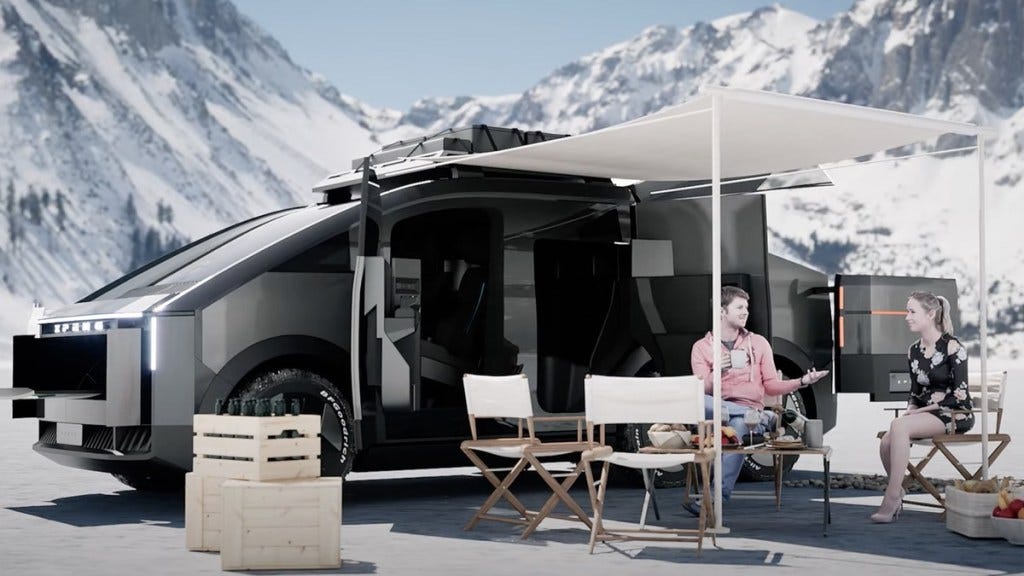 Xpeng six-wheel SUV with flying eVTOL with tent and camping supplies Xpeng six-wheel SUV with flying eVTOL with tent and camping supplies