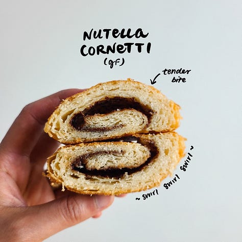 gluten-free nutella cornetti