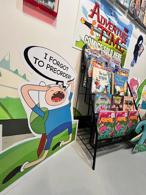 Adventure Time comic book display