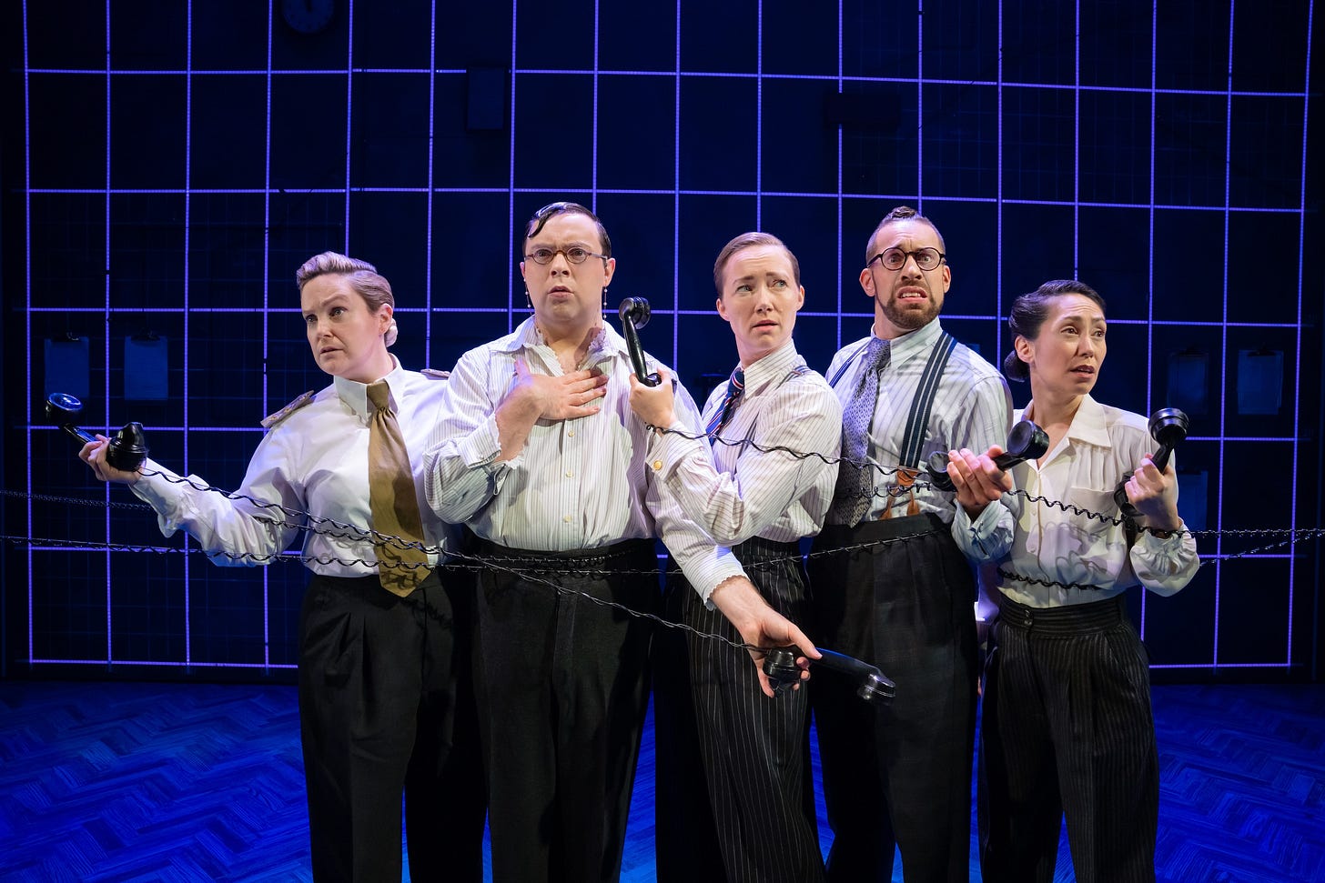 The cast of "Operation Mincemeat" on Broadway