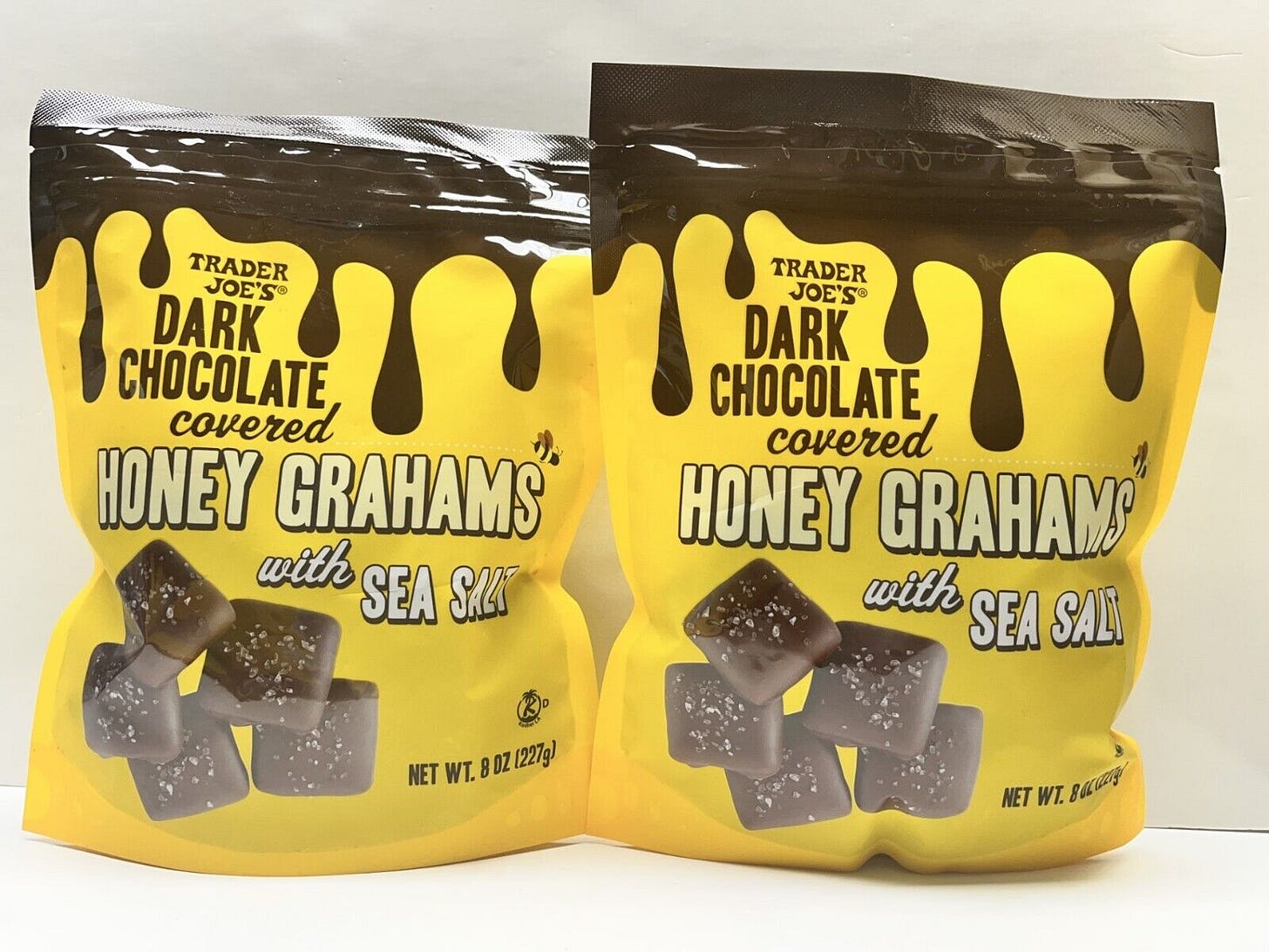 2 Packs Trader Joe's Dark Chocolate Covered Honey Grahams w/Sea Salt 8 oz  Each | eBay