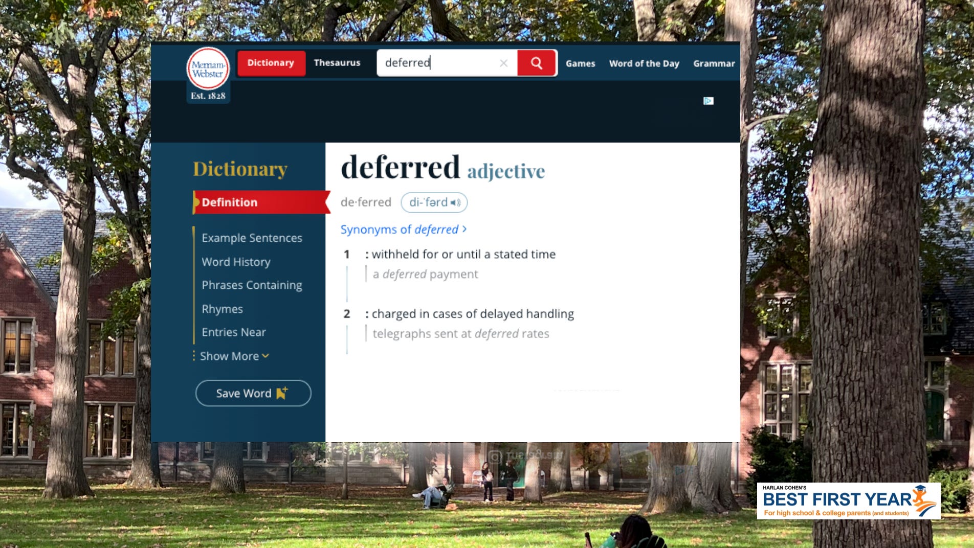 Deferred? What To Do Next - Harlan Cohen