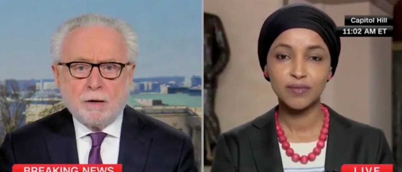 CNN's Wolf Blitzer and Rep. Ilhan Omar