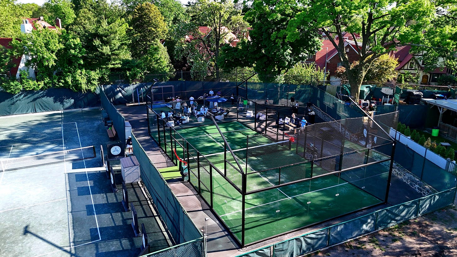 Padel court at at the legendary West Side Tennis Club in Queens Padel court at at the legendary West Side Tennis Club in Queens