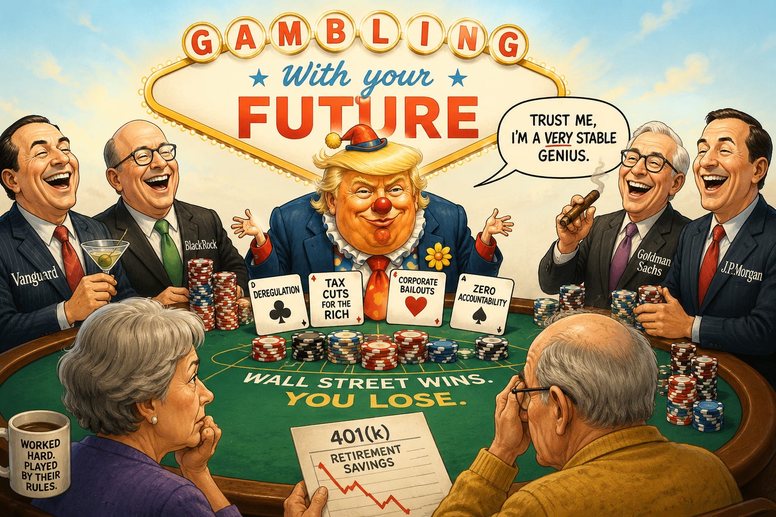 Gambling with Your Future: How Trump Unleashed Wall Street to Risk Your Retirement