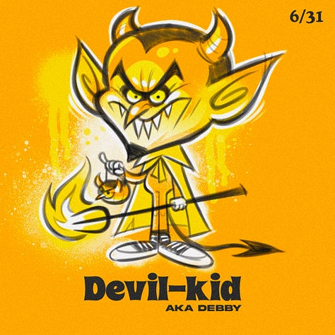 Spooky Kiddos are my custom character creations. They're kids dressed up in they're spookiest costumes. I drew one everyday for the entire month of October.