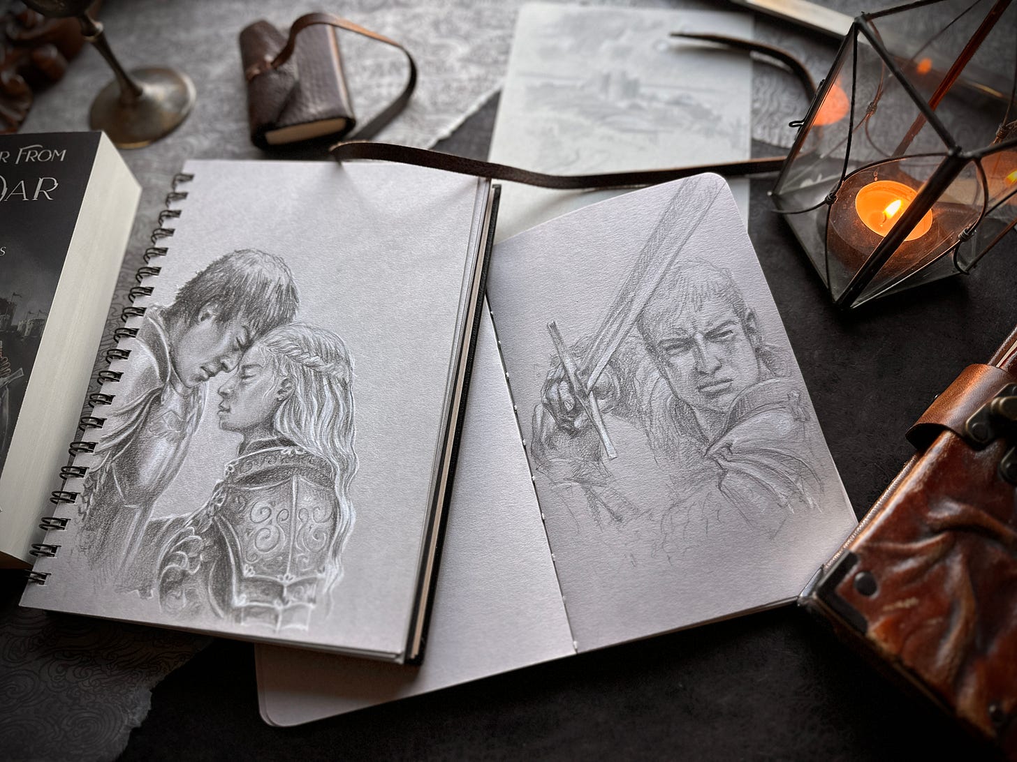 Sketches and studies for The Stone Guardians Books by Kindrie Grove