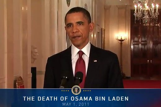 President Barack Obama speaks at a podium in the East Room of the White House, announcing the death of Osama bin Laden on May 1, 2011. The formal setting shows the traditional presidential communication style. President Barack Obama speaks at a podium in the East Room of the White House, announcing the death of Osama bin Laden on May 1, 2011. The formal setting shows the traditional presidential communication style.