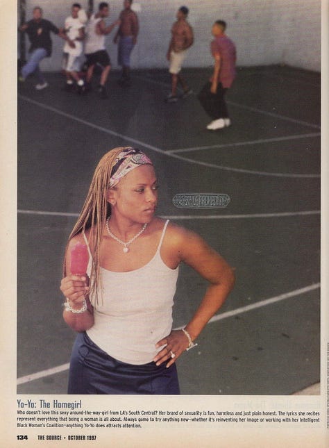 Scans from article "The Female MC Hall of Fame" from the October 1997 issue of The Source magazine. Scans by Rap Style Archeology