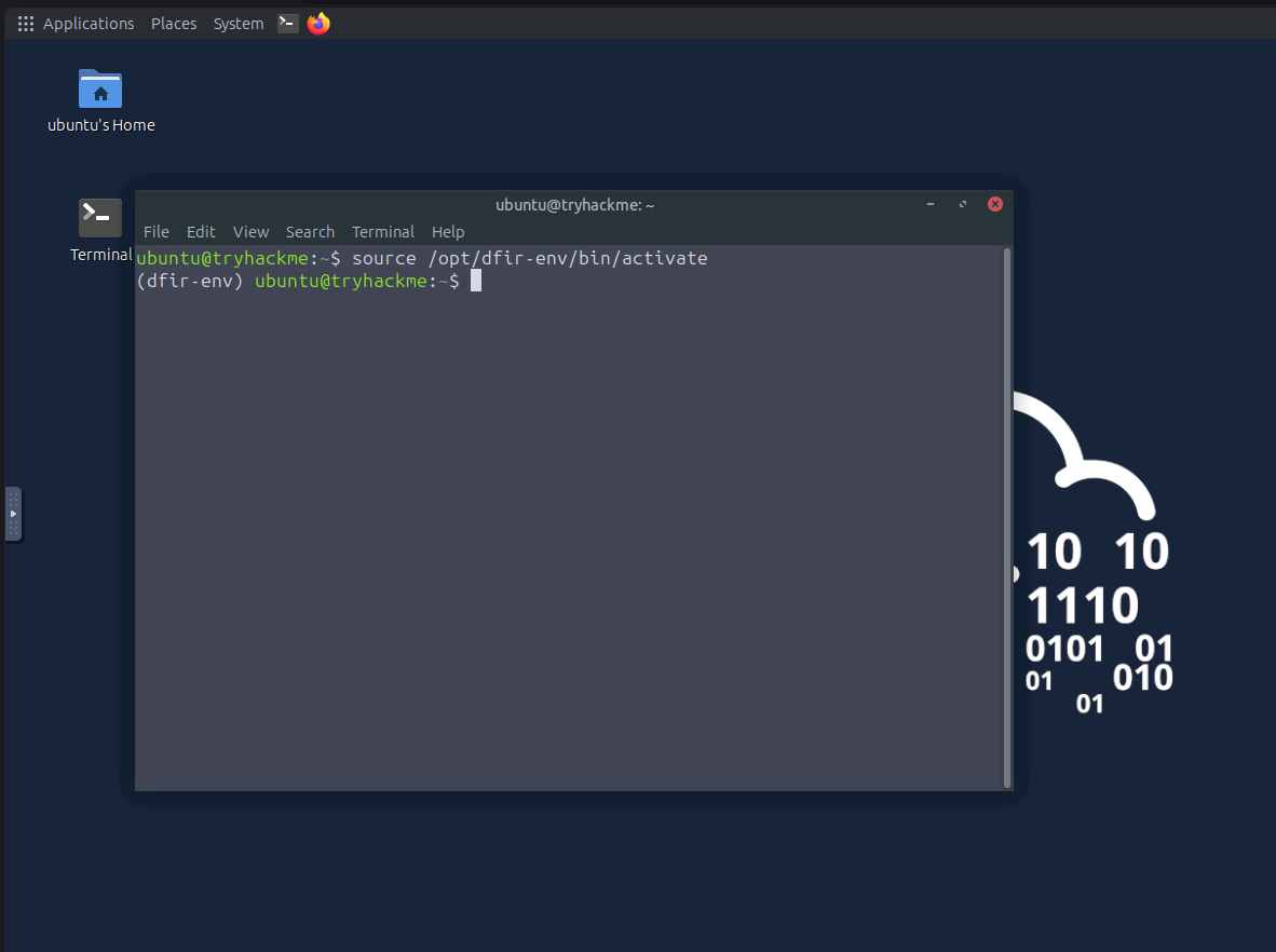 Activating the isolated Python virtual environment for forensic analysis.