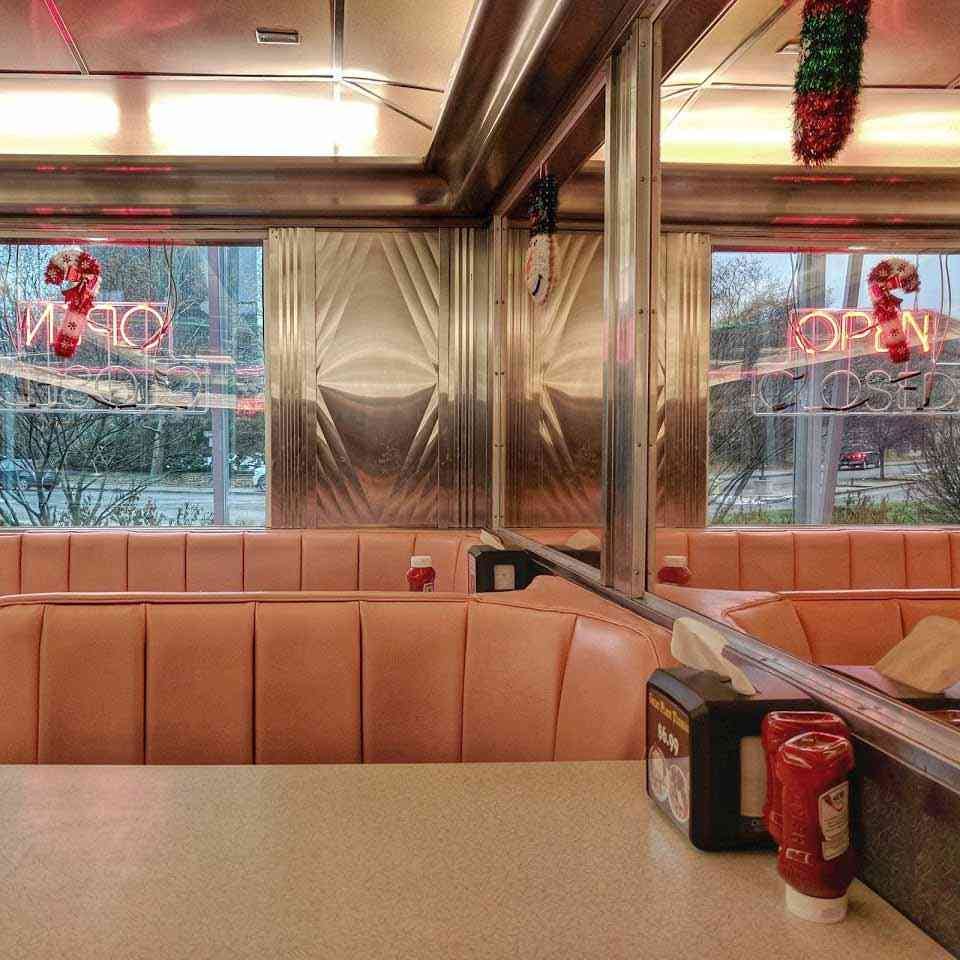 Dining car diners: Strong Museum of Play Bill Grays Skyliner Diner interior