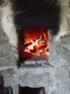 Fire in beehive oven Fire in beehive oven