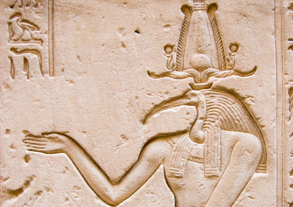 Carving of the ancient Egyptian god Thoth