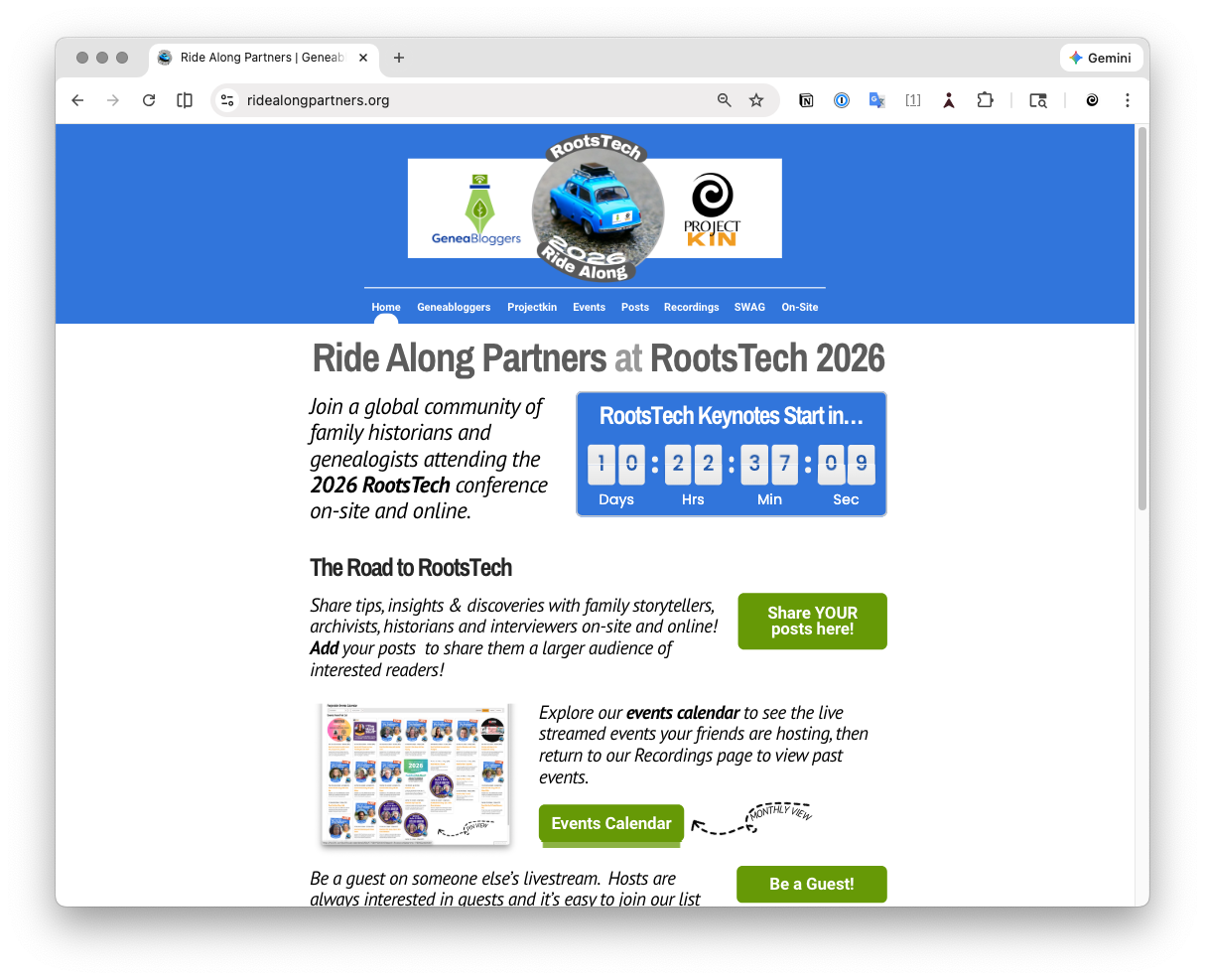 Screenshot from RideAlongPartners.org