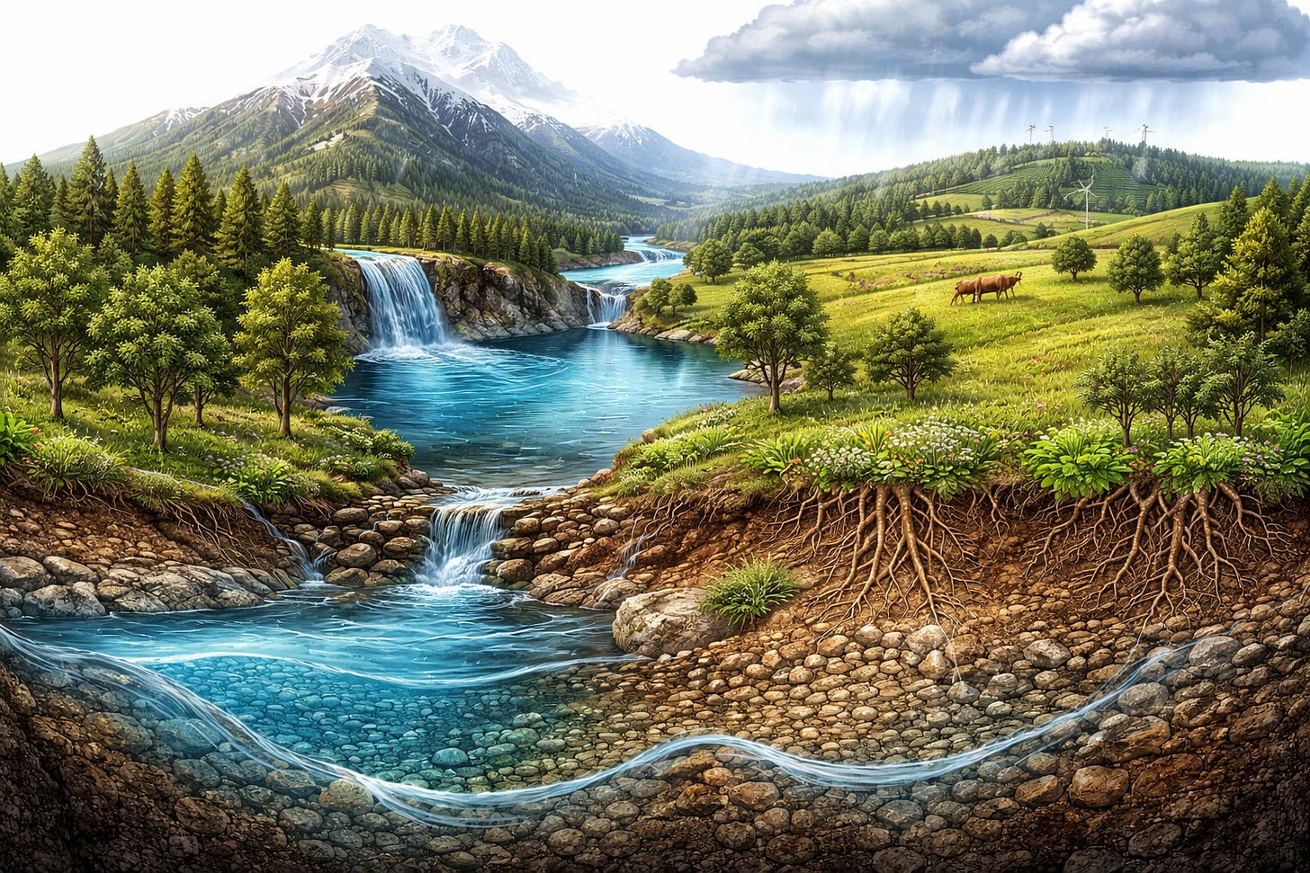 The Blues And Green Places For Water