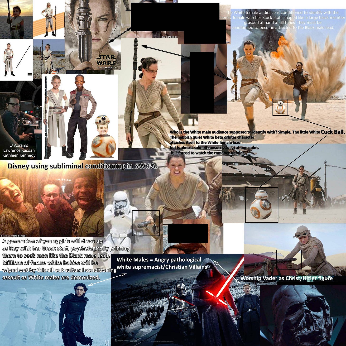 a deranged infographic claiming that star wars was brainwashing white boys to be cuckolded by black men