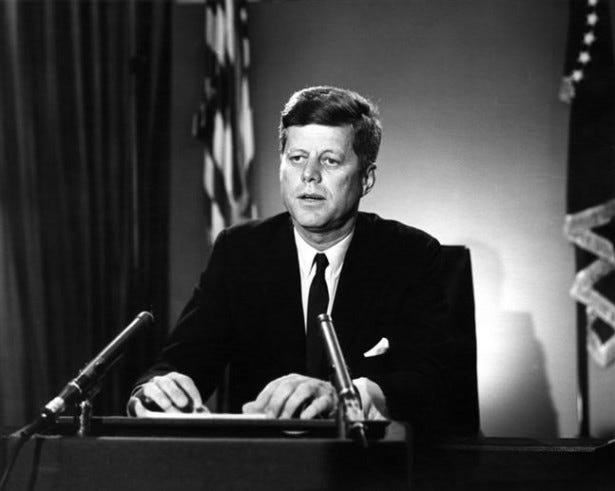 President Kennedy delivers radio and television address on the Limited Nuclear Test Ban Treaty from the Oval Office on July 26, 1963. (Wikimedia Commons/John F. Kennedy Presidential Library and Museum, Boston)