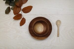 empty wooden bowl