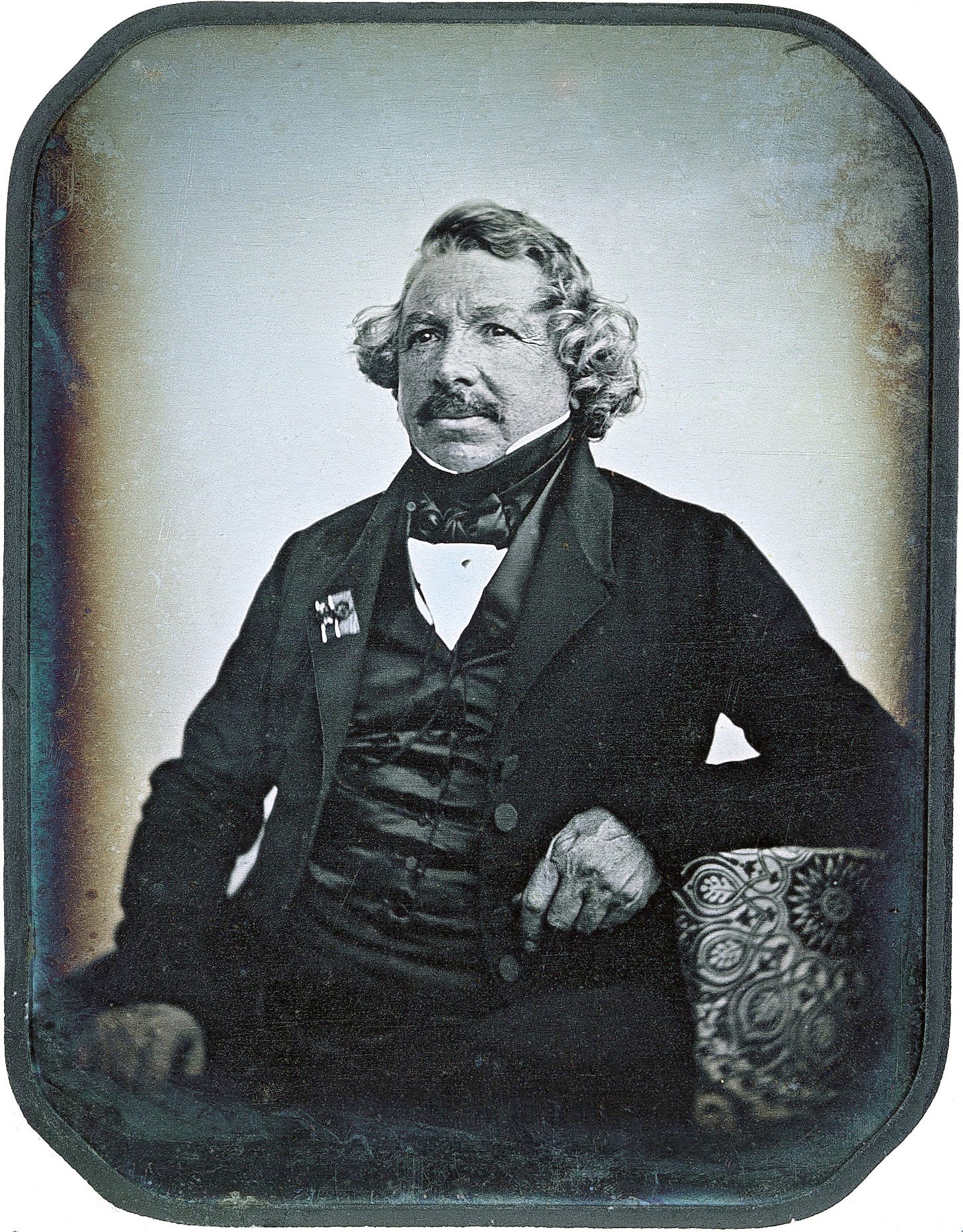 a daguerreotype - an old style photo of a man, Louis Daguerre a daguerreotype - an old style photo of a man, Louis Daguerre