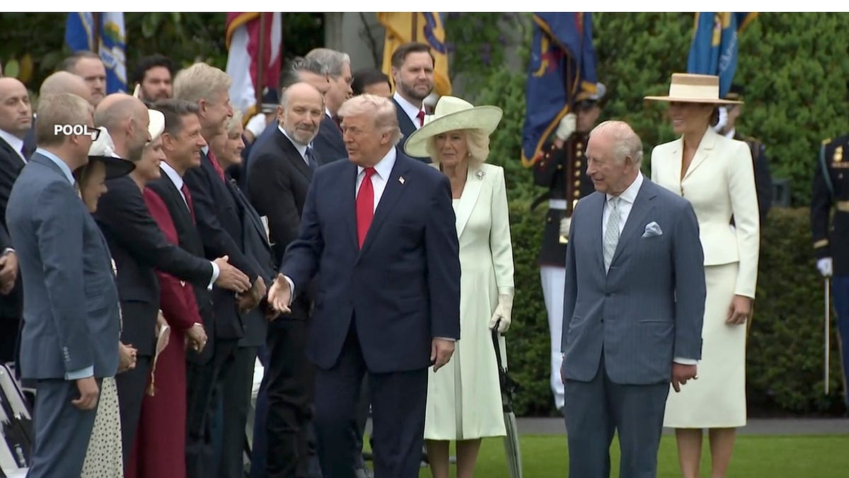 UK's King Charles III, Queen Camilla Arrive To Charm Trump Into Being Less Of Daft Prat