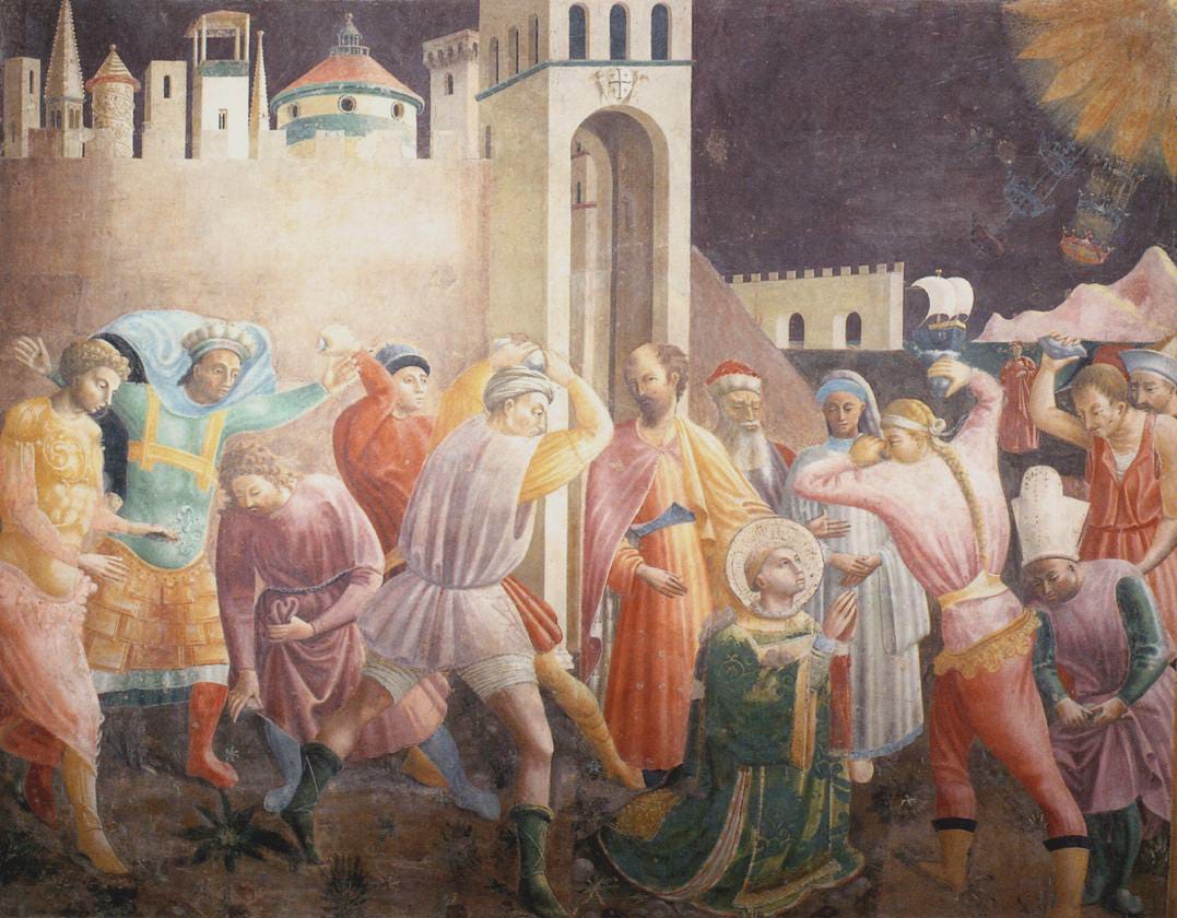 Stoning of St.Stephen (c.1435) by Paolo Uccello – Artchive
