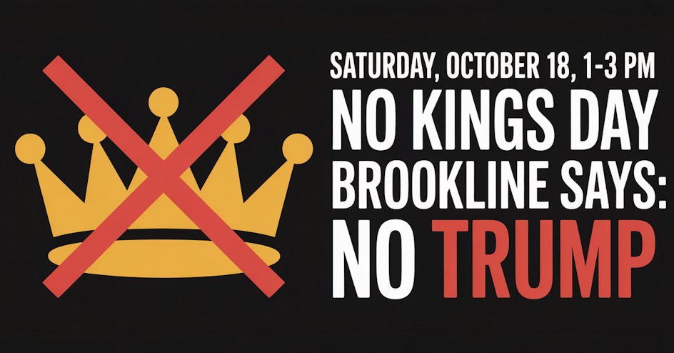 No Kings Brookline Rally organized by Speak Out, Seniors!