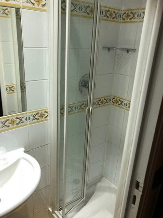 Extremely small bathroom, we had hard time there - Picture of Hotel Europe  Saint Severin, Paris - Tripadvisor