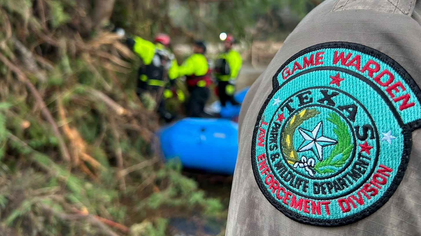 Texas Game Wardens are among the state workers assisting in the search for victims in Kerr County. Texas Game Wardens are among the state workers assisting in the search for victims in Kerr County.