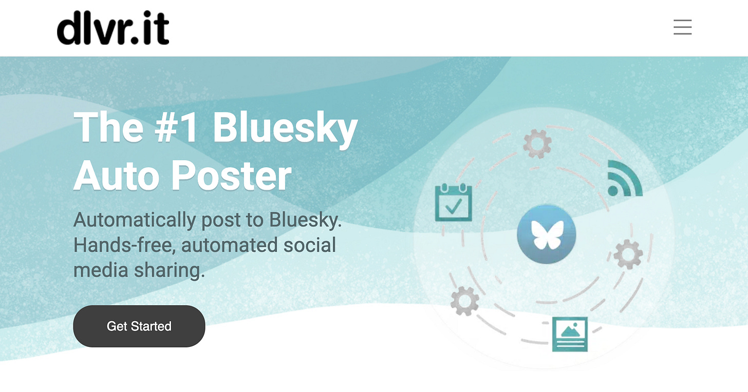 screenshot of dlvr.it Bluesky automation page