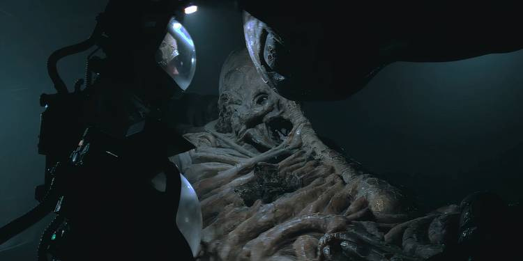 The bones of the Space Jockey in Alien