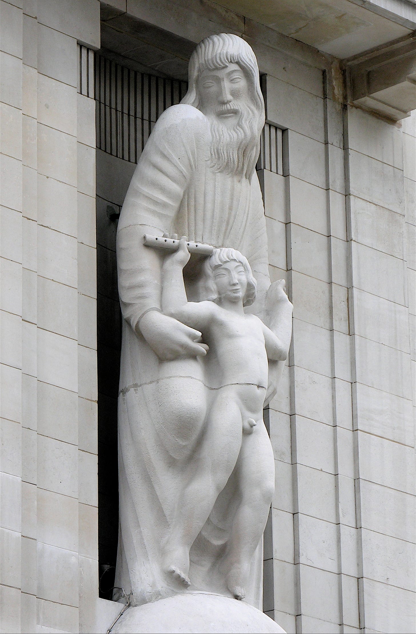 Photo of Eric Gill's modernist take on Ariel and Prospero from Shakespeare's 'The Tempest'. Photo of Eric Gill's modernist take on Ariel and Prospero from Shakespeare's 'The Tempest'.