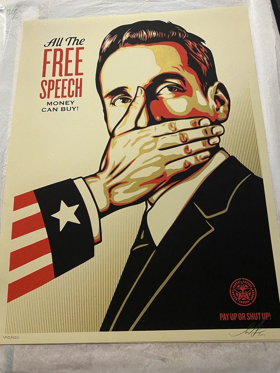 2015 SHEPARD FAIREY Obey Giant ALL THE FREE SPEECH Print 405/450 | eBay