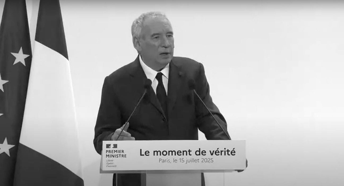 François Bayrou en conférence de presse lors de la rpésentation du Budget 2026