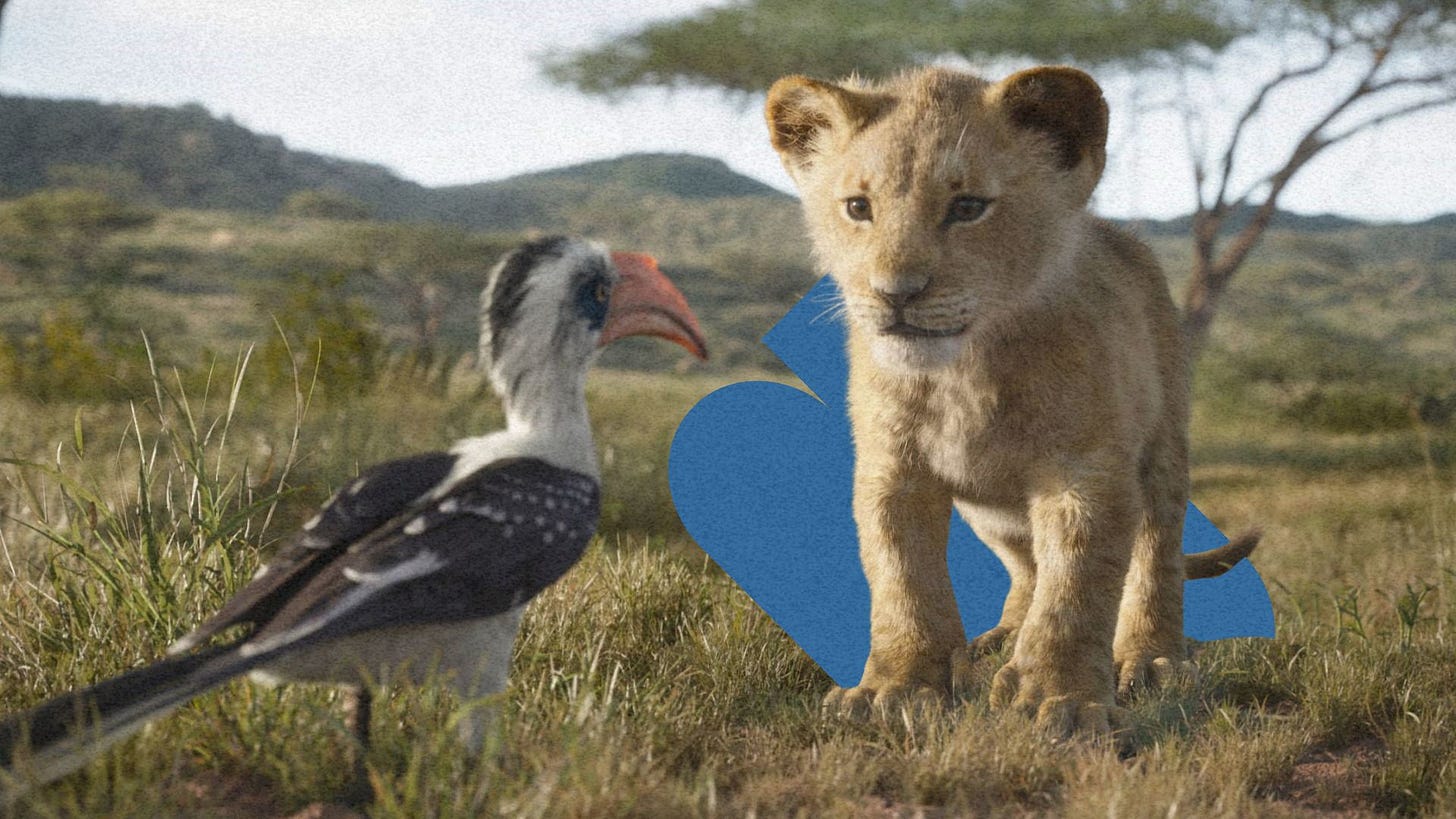 Sima and Zazu in The Lion King remake (2019) Sima and Zazu in The Lion King remake (2019)