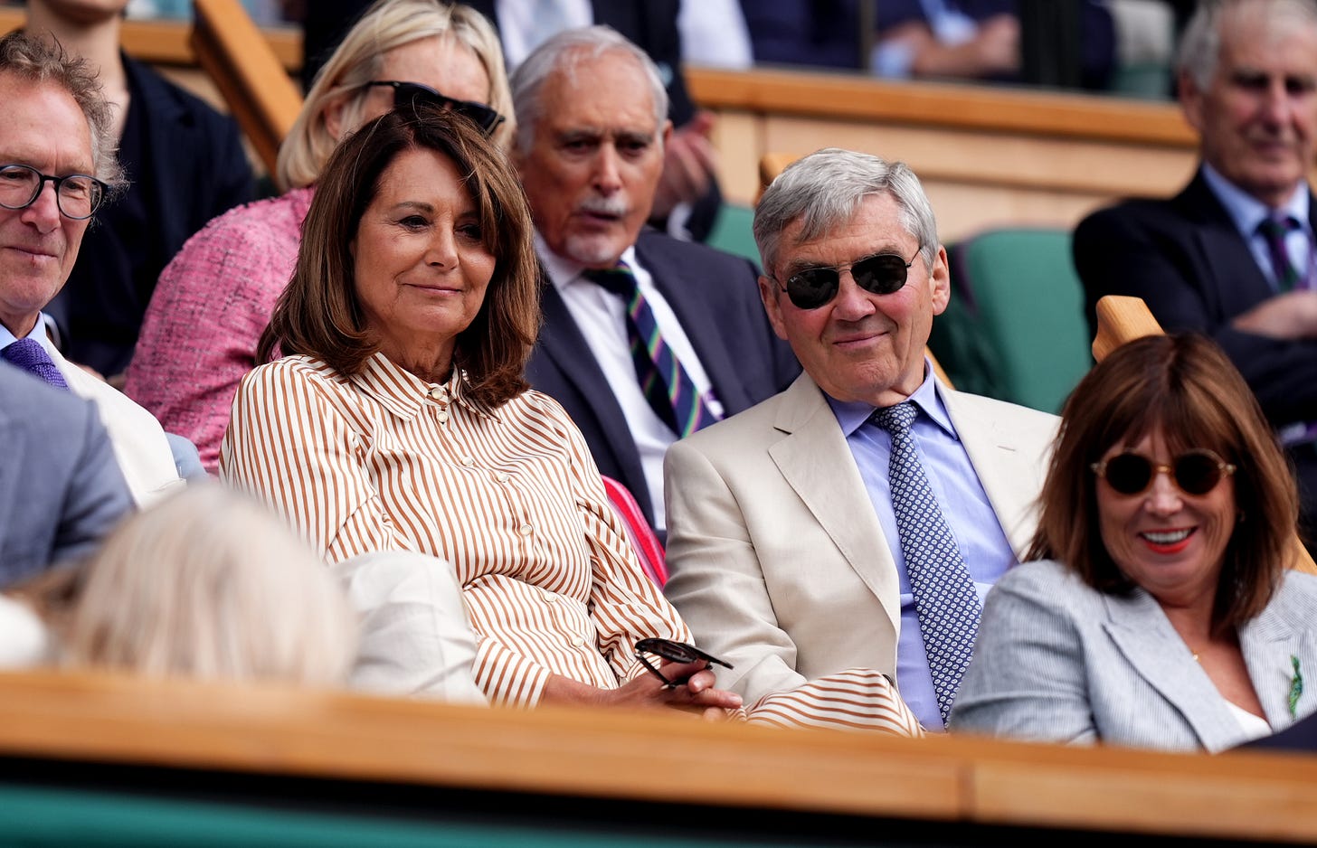 Carole and Michael Middleton watching the tennis