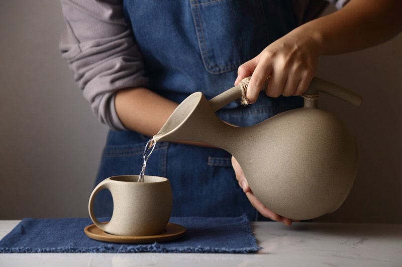 Organic Modern Style Ceramic Water Pitcher – Terra Powders Organic Modern Style Ceramic Water Pitcher – Terra Powders